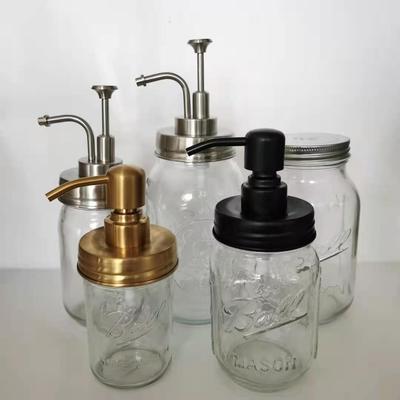 出口洗手液玻璃瓶按压不锈钢泵头乳液瓶