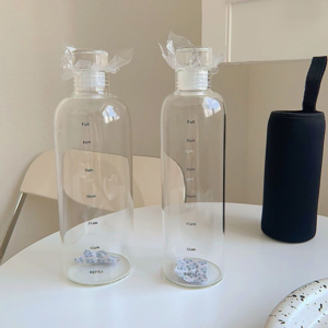 抖音小红书同款高颜值时间刻度杯车载高硼硅玻璃冷泡杯冷泡瓶防漏简约网红水杯